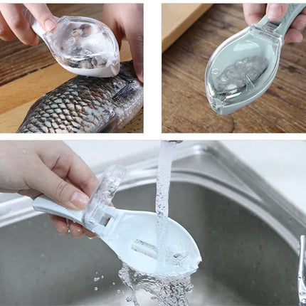 Fish Scales Graters Scraper Fish Cleaning Tool Scraping Scales Device with Cover Home Kitchen Cooking Fishing Tool Pesca Tackle