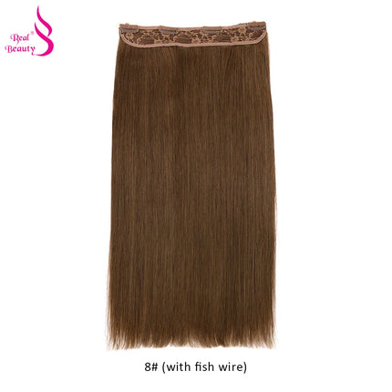 Real Beauty Single Clip In Hair With Adjustable Fish Wire Machine Made Human Hair Clip In Extensions Remy Hair