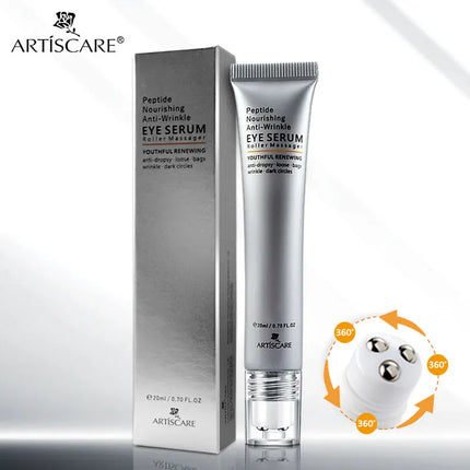 ARTISCARE Eye Serum Roller Massager for Dark Circles Peptide Essence Eye Bags Hyaluronic Acid Cream Eye Care