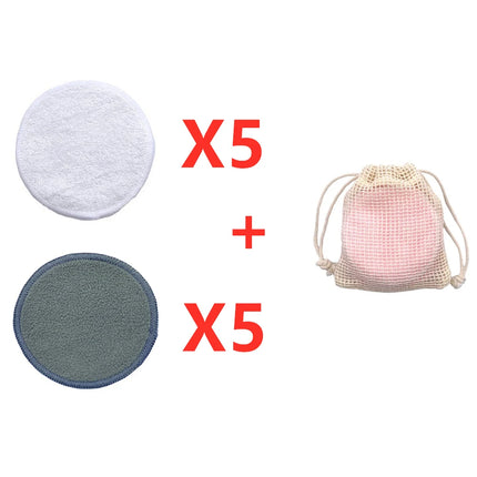 Reusable Bamboo Makeup Remover Pads Cotton 10Pcs Microfiber Washable Rounds Cleansing Facial Tools Make Up Removal Pad