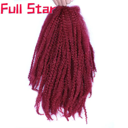 18inch Afro Kinky Curly Marley Braids Synthetic Crochet Braid Yaki Ombre Braiding Hair Extensions Bulk Black Brown Burgundy