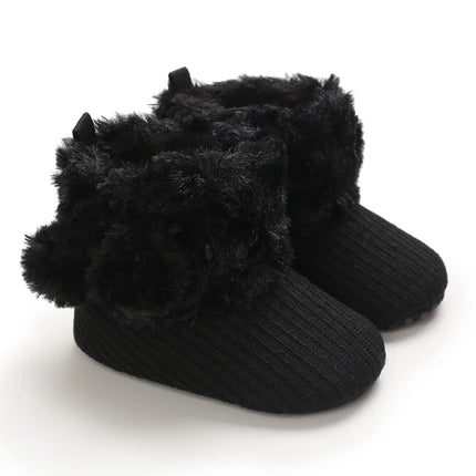 0-18M  Boots For Newborn Baby Girl Snow Boots Winter Thermal Shoes Plush Ankle Boots Winter Baby Boys And Girls Thermal Shoes
