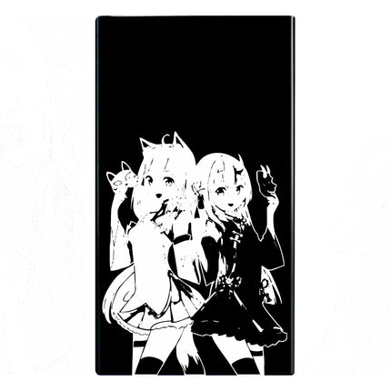 Animation Anime Derivatives Black Red Thin Slim Cigarette Case For Women Metal Aluminum Alloy Sliding Cigarette Box Man Custom