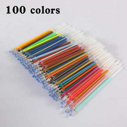 0.5mm 100 Colors Ballpoint Pen Fluorescent Refills Color Flash Pen Smooth Ink Painting Graffiti Pens Student Stationery 04116