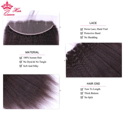 HD Lace Kinky Straight Frontal 13x4 13x6 6x6 5x5 4x4 2x6 Closure Virgin Hair 100% Human Raw Hair Pre Plucked Queen Hair