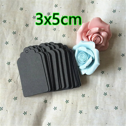 500PCS 350gsm Black Paper Tag DIY Blank Cardboard Handmade Party Birthday Wedding Christmas Gifts Flowers Box Bottles Label Tags