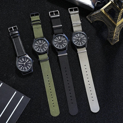 TPW Air Force Field Watch Fabric Strap 24 Hours Display Quartz Movement 42mm Dial