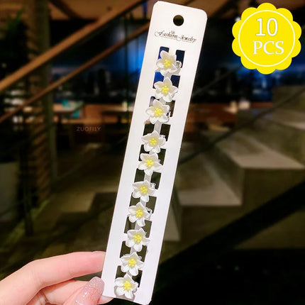 10Pcs/set Kid Small Flower Buckle Hair Clips Baby Hairpins for Women Girls Children Fashion DIY Hair Hair Pins Claws Accessories