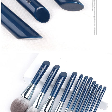 MyDestiny Azure Blue 11pcs Makeup Brush Set&Kit  Super Soft Fiber, High Quality Face&Eye Foundation Eyeshadow  Powder Brush
