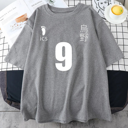 Kageyama Tobio Anime Haikyuu Print Mans Cotton T-Shirts Personality All-math Oversize Tops Summer Breathable Men Short Sleeve