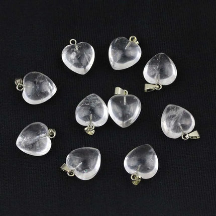 KFT Natural Rose Crystal Quartz Stone Heart Love Pendant Healing Amethyst Aquamarine Chakra Reiki Necklace Mother's Day Gifts
