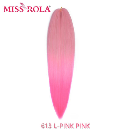 Miss Rola Synthetic 26 Inches 75g Kanekalon Hair Wholesale Bulk Braid Hair Extension Pre Stretched Pink Blonde Twist Jumbo Braid