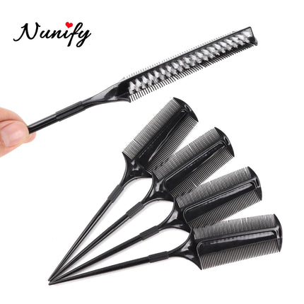 Nunify High Quality Double Side Dye Comb Nylon Fiber Tail Comb Professional Hair Stylist Barber Comb Fine-Toothed Comb