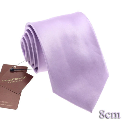 HUISHI 8CM 8 Styles Men's Solid Dark Blue Neck Tie 6cm Waterproof Jacquard Necktie Daily Wear Cravat Wedding Party For Men