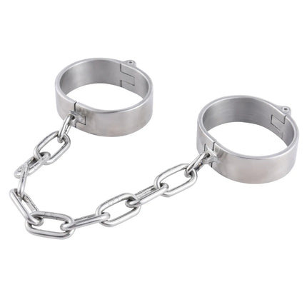Stainless Steel Handcuff Slave Restraints Set Bondage Collar Ankle Cuffs BDSM Bondage Restraint Sex Toys for Women Man Couples