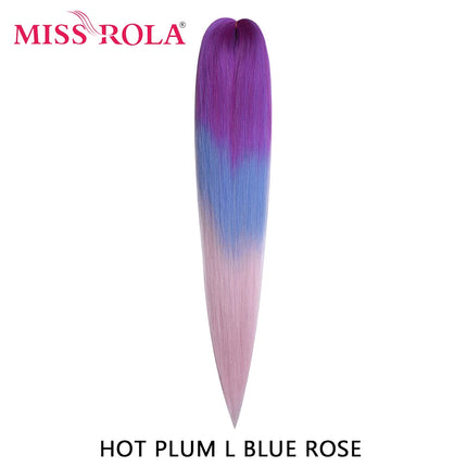 Miss Rola Synthetic 26 Inches 75g Kanekalon Hair Wholesale Bulk Braid Hair Extension Pre Stretched Pink Blonde Twist Jumbo Braid