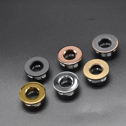 Overflow Hole Decorative Cover Copper 1Pcs Sink Hole Round Overflow Cover Insert Black Basin Sink Bathroom Faucet Insert Ring