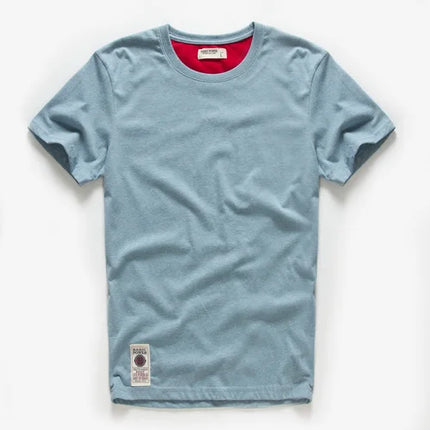 Men's Cotton Solid Color T-Shirt Men Casual O-Neck Basic T-Shirt Male High Quality Classic Tops