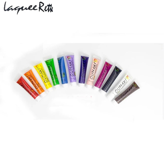 12pcs/box Acrylic Nail Paint Gel Multi Color 3D Paint OUMAXI Soak Off Nail Art Paint Nail Art Design Tools
