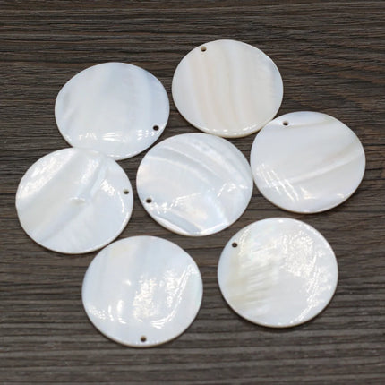 10PC Natural Mother of Pearl Shell Pendant Round Freshwater Shell Beads Charms for Women Jewelry Making DIY Necklace Earrings