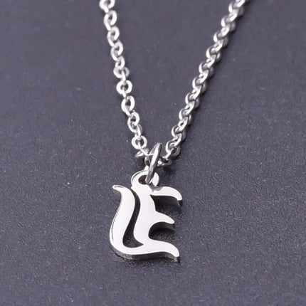 2pcs Stainless Steel Initial Necklace For Men Women Chain Old English Pendant 26 Letters Statement Necklaces Jewelry Couple Gift