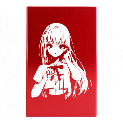 Animation Anime Derivatives Black Red Thin Slim Cigarette Case For Women Metal Aluminum Alloy Sliding Cigarette Box Man Custom