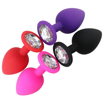 Unisex Silicone Butt Plug 3 Sizes Anal Dildo Sex Stopper Adult Toy for Men/Women Couple Anal Trainer No Vibrator