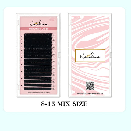 NATUHANA 16Rows B C cc D Eyelash Extensions Individual False Cilio Natural Soft Mink Lashes High Quality Matte Fake Eyelashes