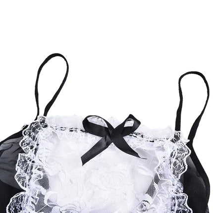Bow Lace Cosplay Maid Uniform Lingerie Sexy Underwear Sexy lenceria Erotic lingerie Sheer Halloween Role Play Costumes