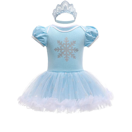 Baby Romper TUTU Dress With Headband Infant Baby Princess Girl Clothes Size 3-18M Cute Design Baby Dress Party Costumes