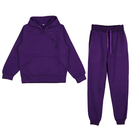 Men's and women's spring fleece sportswear men's and women's casual hoodies couple suit jogging fashion pullover black S-3XL