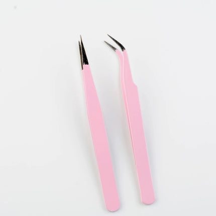 1Pc Stainless Steel Eyelash Extension Tweezers Curved Straight Lashes Tweezer Non-magnetic Eyelashes Nail Makeup Tools Wholesale