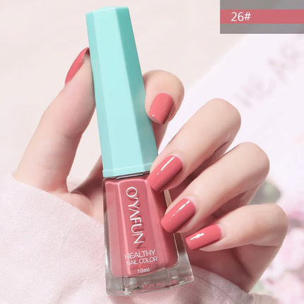 10Ml Solid Color Nail Polish Free Baking Long Lasting Waterproof Quick-Drying Non-Toxic Tasteless 40 Colors Sequins Nail Polish