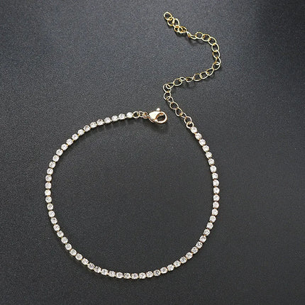 Iced Out 4MM Zircon Tennis Anklet Bracelet for Women Dazzling Bracelet on The Leg Chain Sexy Decoration on Foot Fashion Jewelry