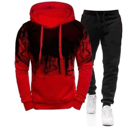 Men's Autumn Winter Tracksuit Zipper Hoodie and Pants 2 Piece Casual Sportswear Jogger Running Suit Fitness Sweatshirt Cardigian