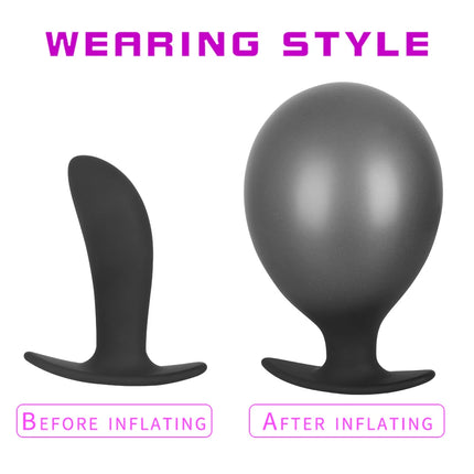 Inflatable Silicone Penis/Ball Gag Oral Dildo Open Mouth Plug Expandable Pump Big Anal Butt Plug Vibrator BDSM Flirt Sex Tools