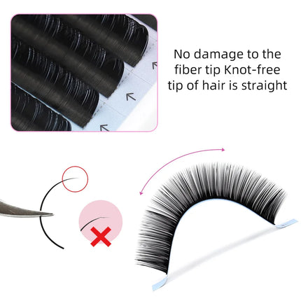 RUJADE 0.03 0.05 0.07 Russian Volume Eyelashes Extension Individual Handmade Lashes Fans Silk False Mink Eyelash Pinching Fans