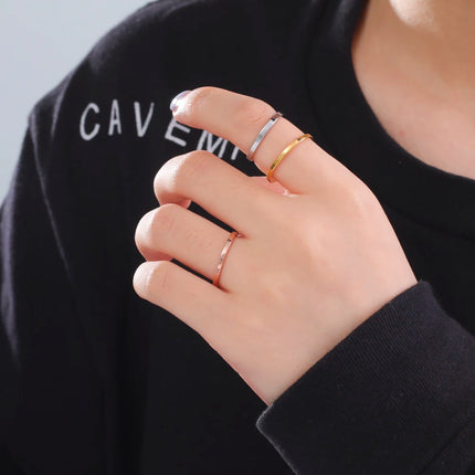 Skyrim Stainless Steel Minimalist Rings for Women Men Fashion Simple Finger Ring Anniversary Jewelry Gift Wholesale