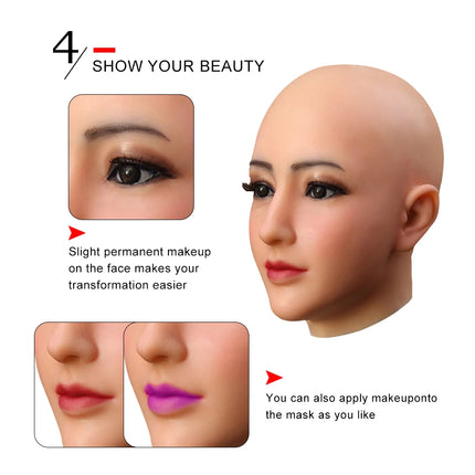 Dokier Crossdressing Soft Silicone Cosplay Costume Masks Props for Crossdresser Transvestite Halloween Cosplay Male to Female