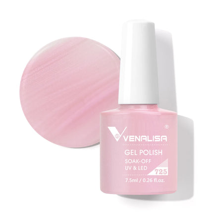 Venalisa Gel Nail Polish 7.5ml White Cap Glass Nail Gel Polish NoWipe Top Soak Off UV LED Nail Lacquer Glitter Color Gel
