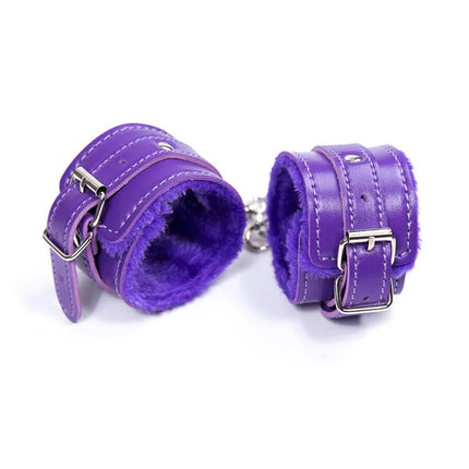 Leather Plush Hand Ankle Cuffs Bdsm Bondage Adult Games Restraints Foot Fetish Sex Toys For Couples Women Erotic slave Handcuffs
