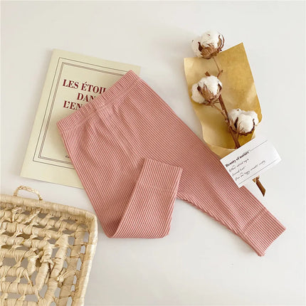 Facejoyous Autumn Baby Girl Legging Cotton Baby Boys Ribbed Leggings Striped Kids Pants Children Casual Trousers