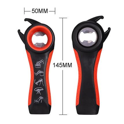 5 In 1 Multi-function Bottle Opener Stainless Steel  Can Bottle Open Plastic Jar Opener Beer Good Kitchen Tools For Bartender