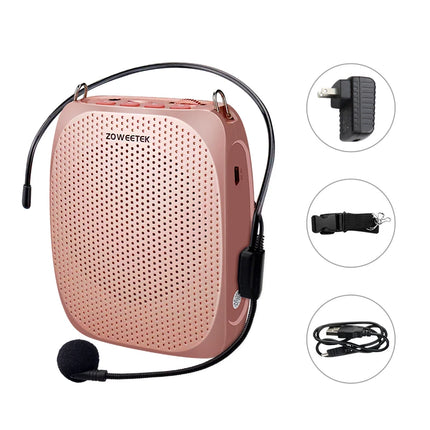 Zoweetek Portable Rechargeable Mini Voice Amplifier Speaker with Wired Microphone for Teachers Supports MP3 Format Audio Z258
