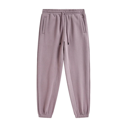 ZODF Trendy Men 345gsm Fleece Sweatpant Unisex Solid Color Loose Retro Hip Hop Winter Joggers Pants Brand Clothes HY0005