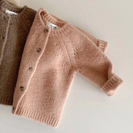 Autumn Spring Baby Girls Cardigans Toddler Girls Knit Sweater Newborn Knitwear Long-sleeve Cotton Baby Jacket Tops