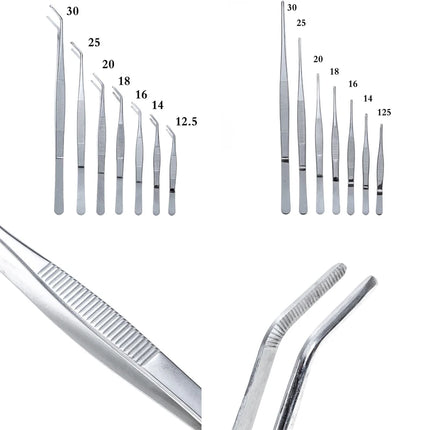 Stainless Steel 430/304 Anti-iodine Medical Tweezers Long Straight Forceps 12.5cm-30cm Straight Head Elbow Thicken Medical Tools