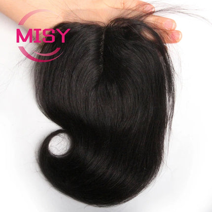 Curly Human Hair Closure Brazilian Hair Weave Curly / Body Wave T Part Lace Closure Only Middle Part