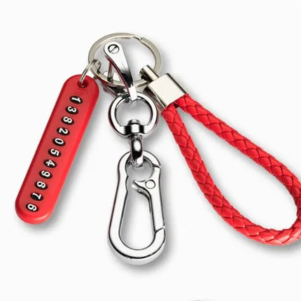 New Anti-lost Car Keychain Woven Number Plate Mobile Phone Number Key Chain Best Gift Jewelry K4209