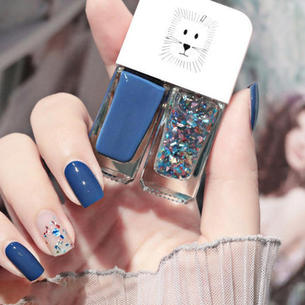 Manicure Water-based Bright Scrub Can Tear Gemini Nail Polish Two Bottles Set Twin Nail Polish Combination Glitter Nal Art Tools